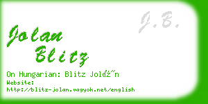 jolan blitz business card